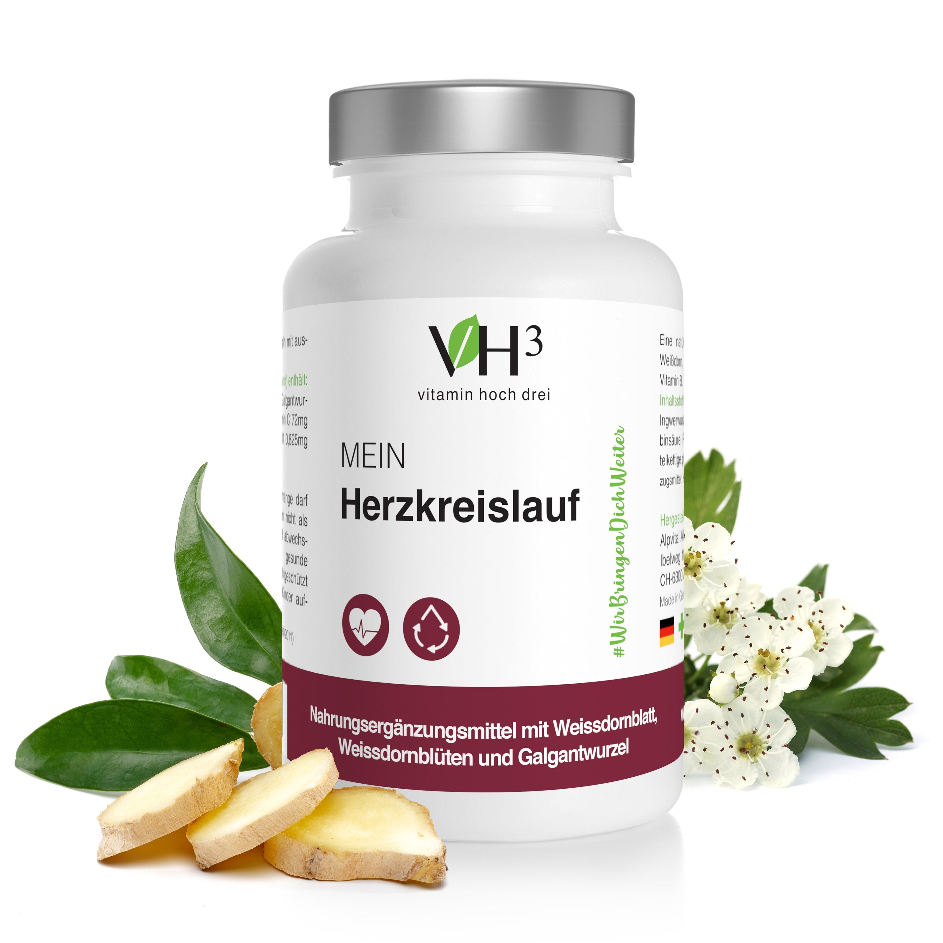VH3 Mein Herzkreislauf mit Weißdornblatt, Ingwerwurzel & Galgantwurzel