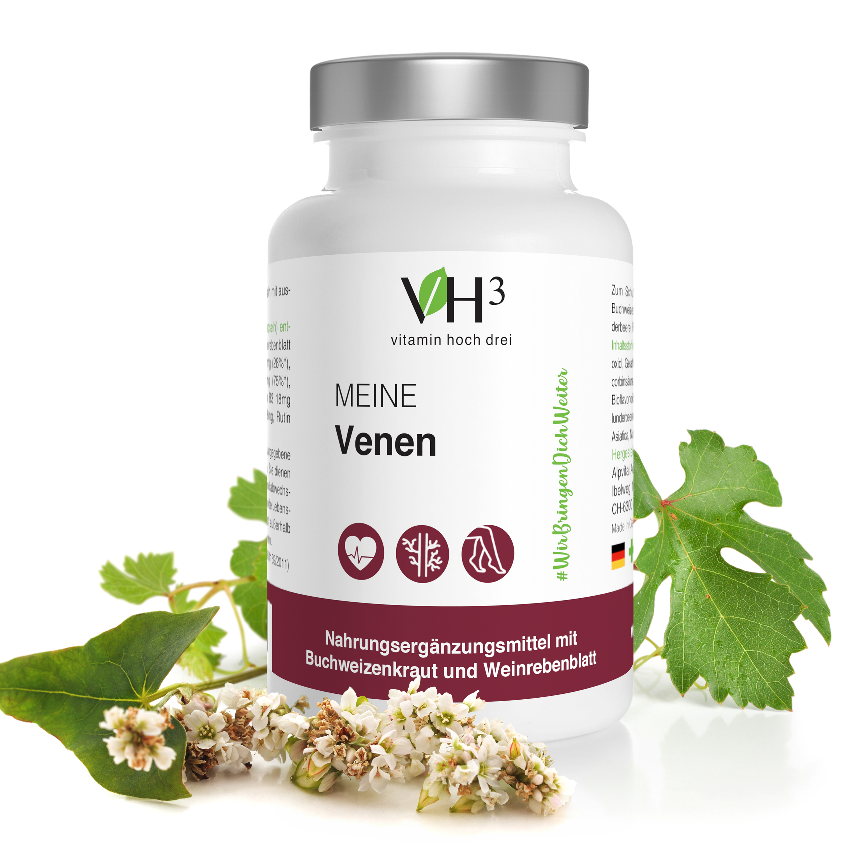 VH3 MEINE Venen mit Buchweizenkraut, marines Magnesium und Holunderbeeren Extrakt