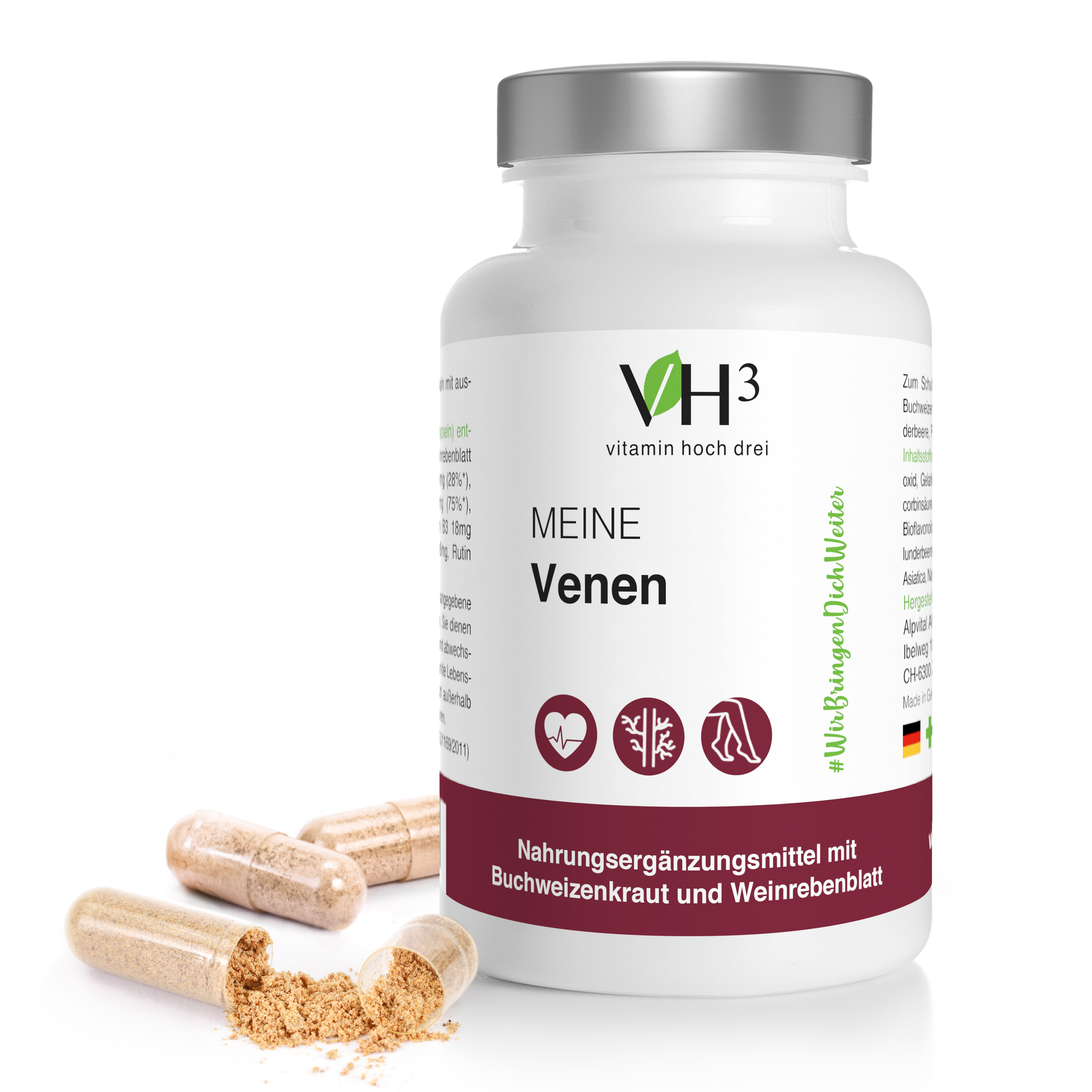 VH3 MEINE Venen mit Buchweizenkraut, marines Magnesium und Holunderbeeren Extrakt