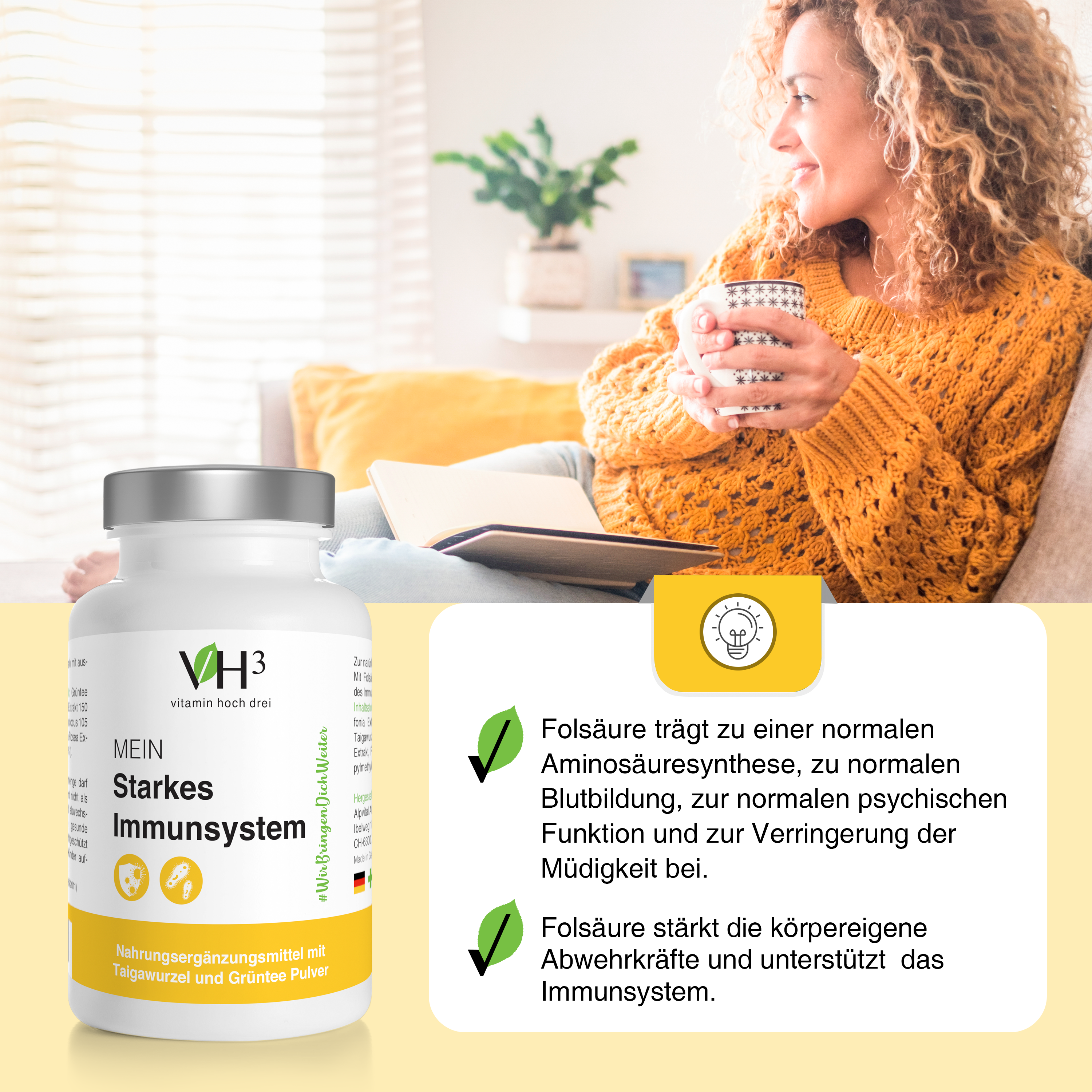 Mein starkes Immunsystem mit Grüntee Pulver, Spirulina und Griffonia Extrakt