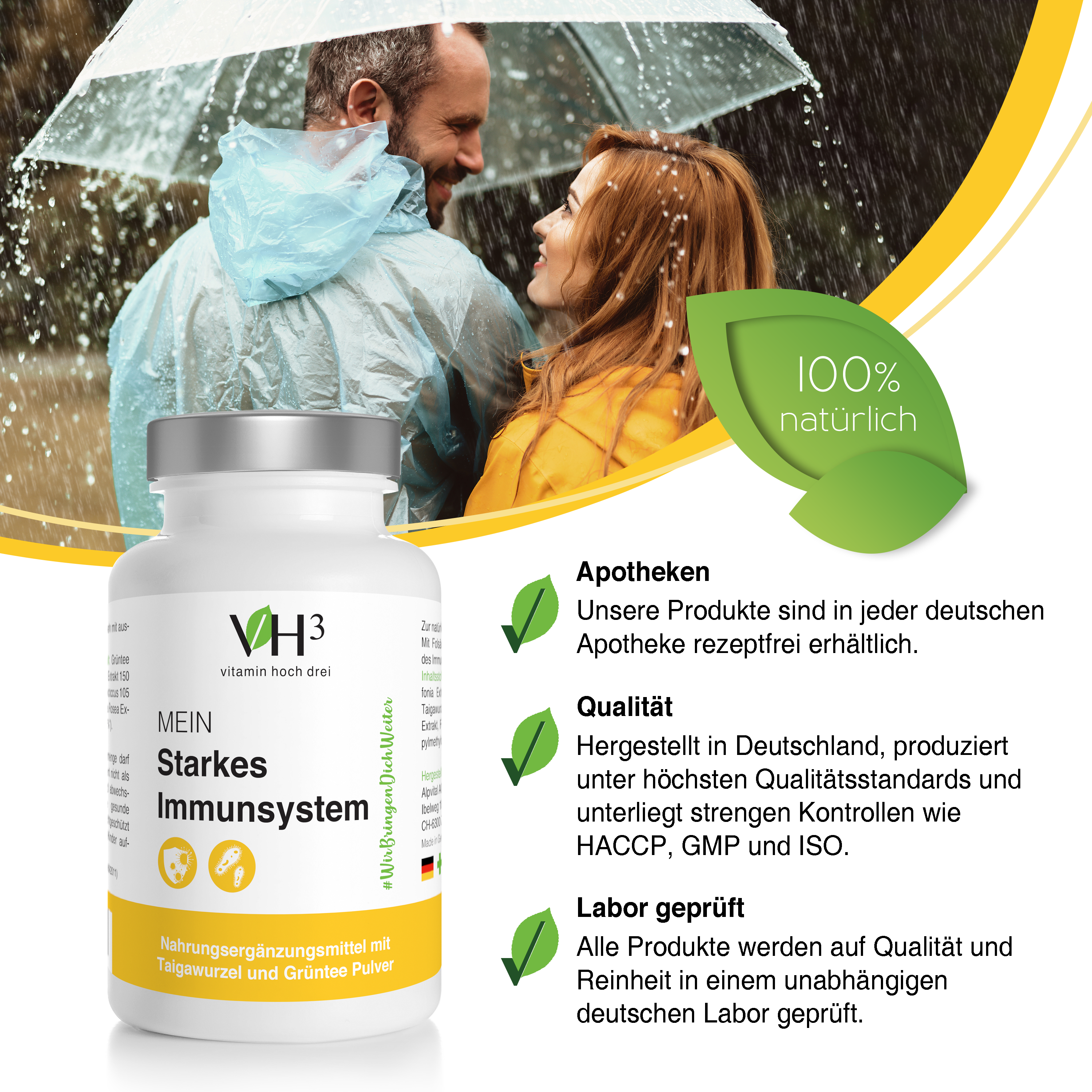 Mein starkes Immunsystem mit Grüntee Pulver, Spirulina und Griffonia Extrakt