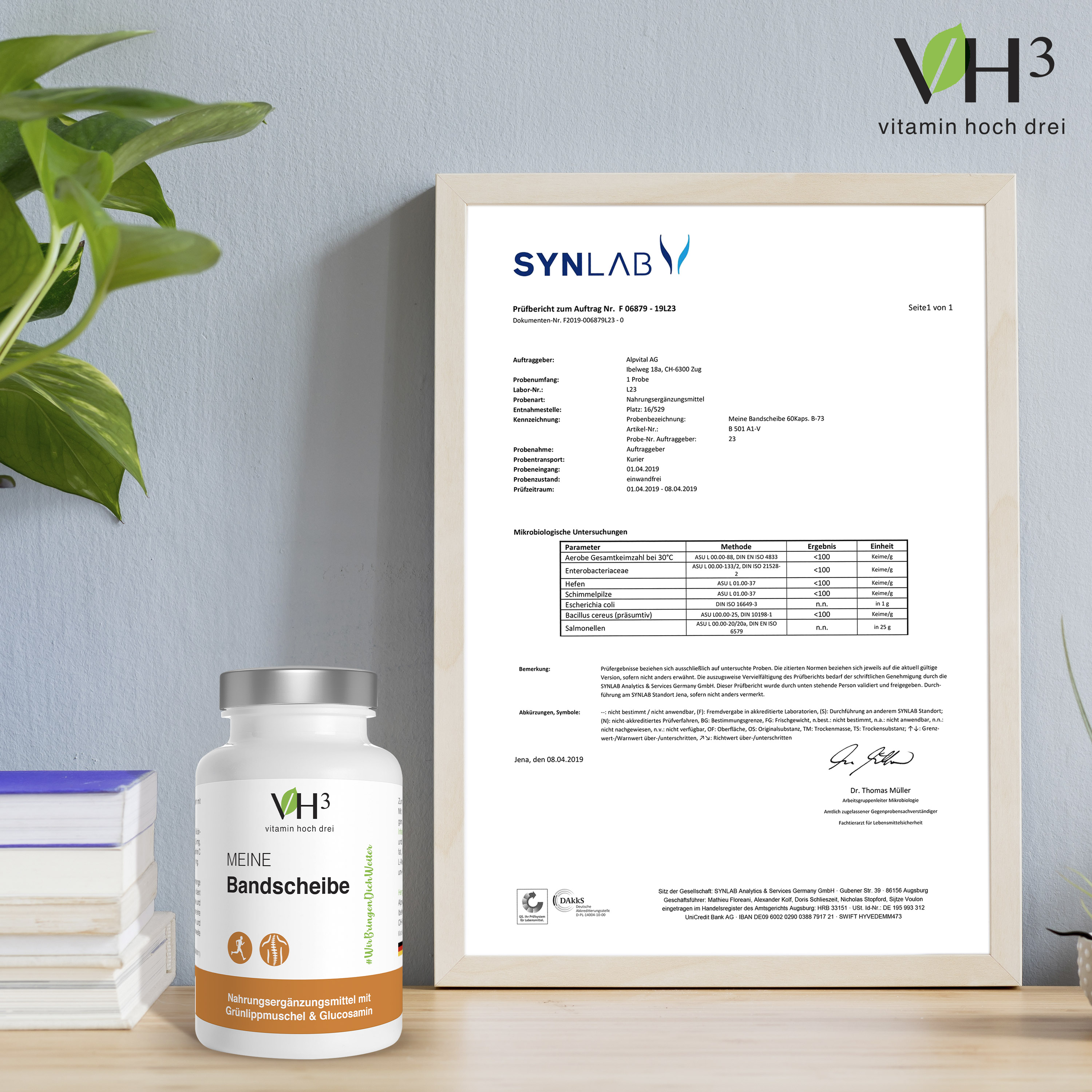 VH3 Meine Bandscheibe mit Grünlippmuschel, Glucosamin & Collagen Typ-2