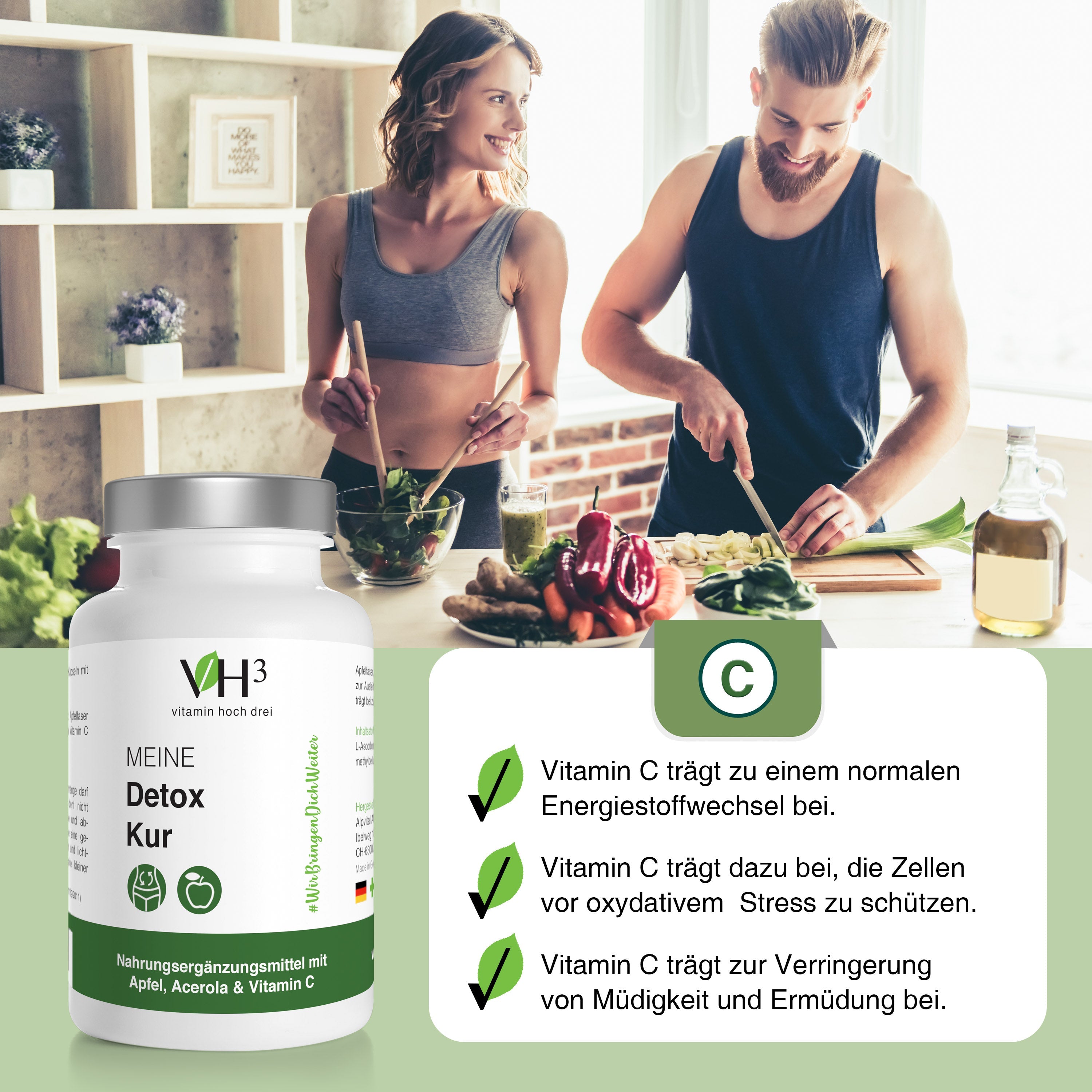 VH3 MEINE Detox Kur mit Apfelessig, Acerola und Apfelfaser