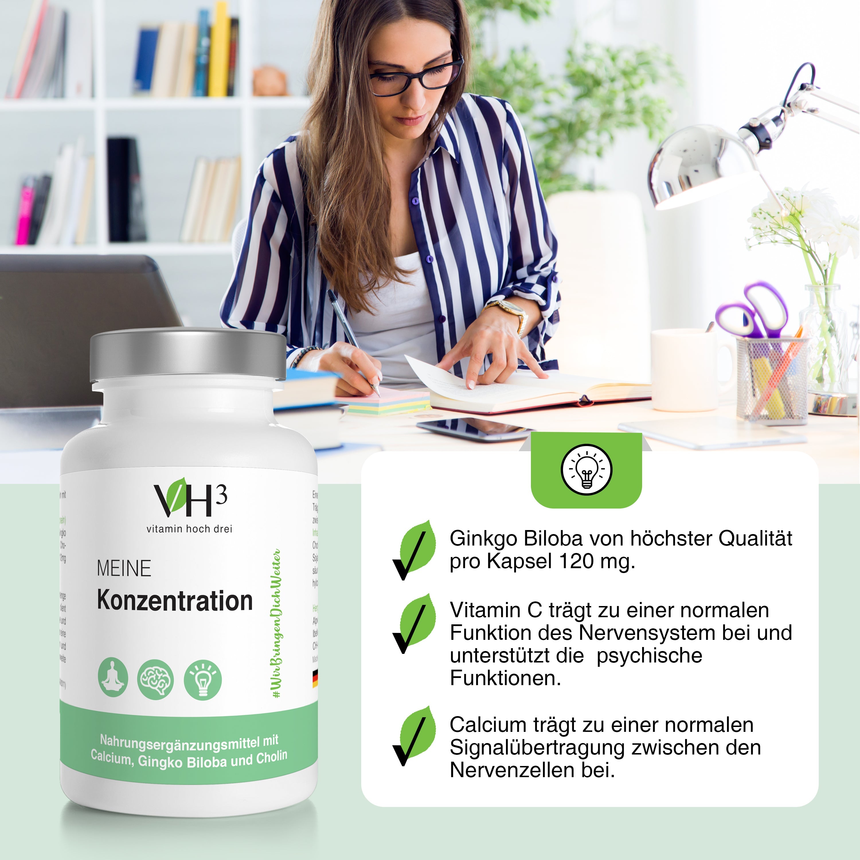 VH3 Meine Konzentration mit Cholin, Gingko Biloba und Calcium