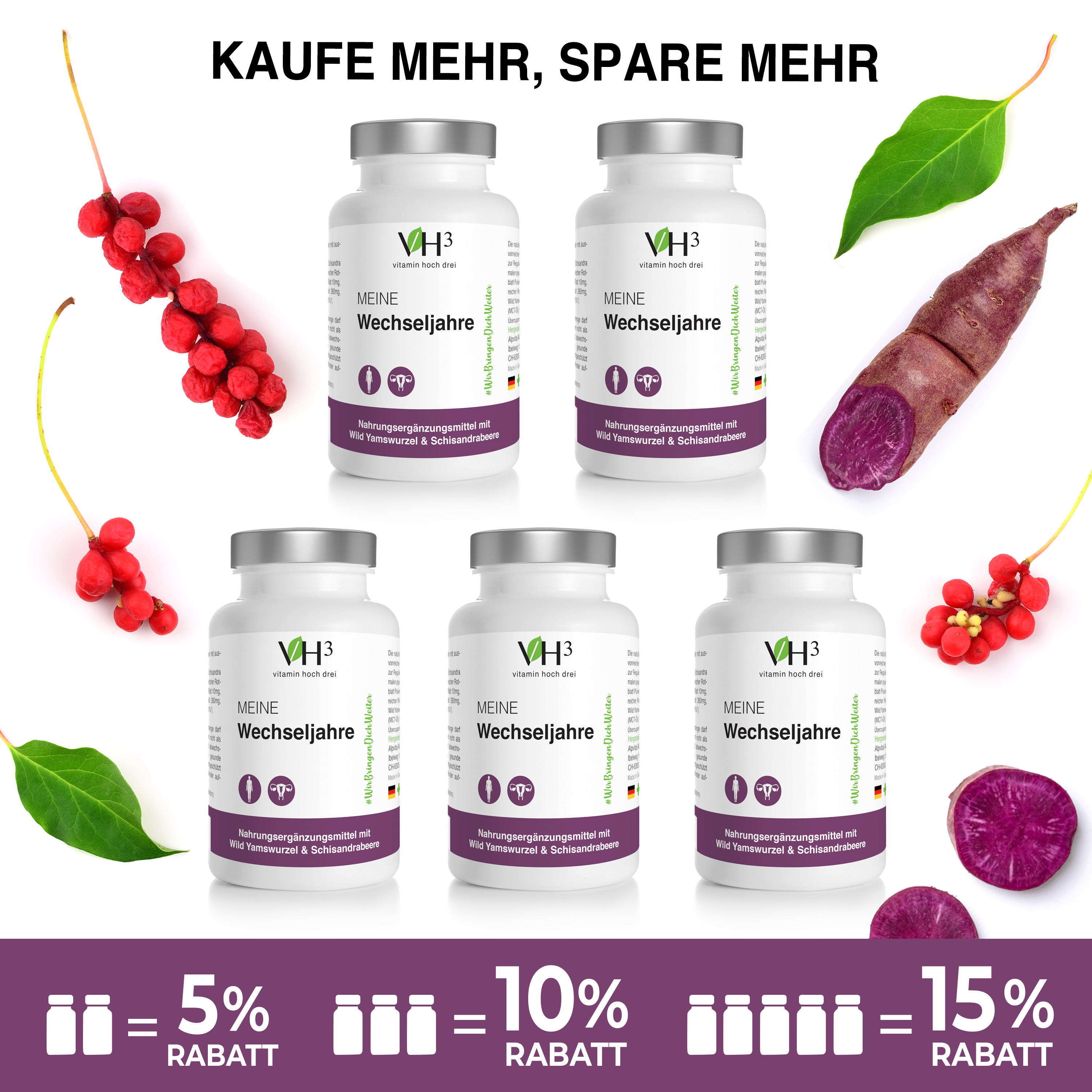 Meine Wechseljahre mit Wild Yamswurzel, Schisandrabeere und Rotklee