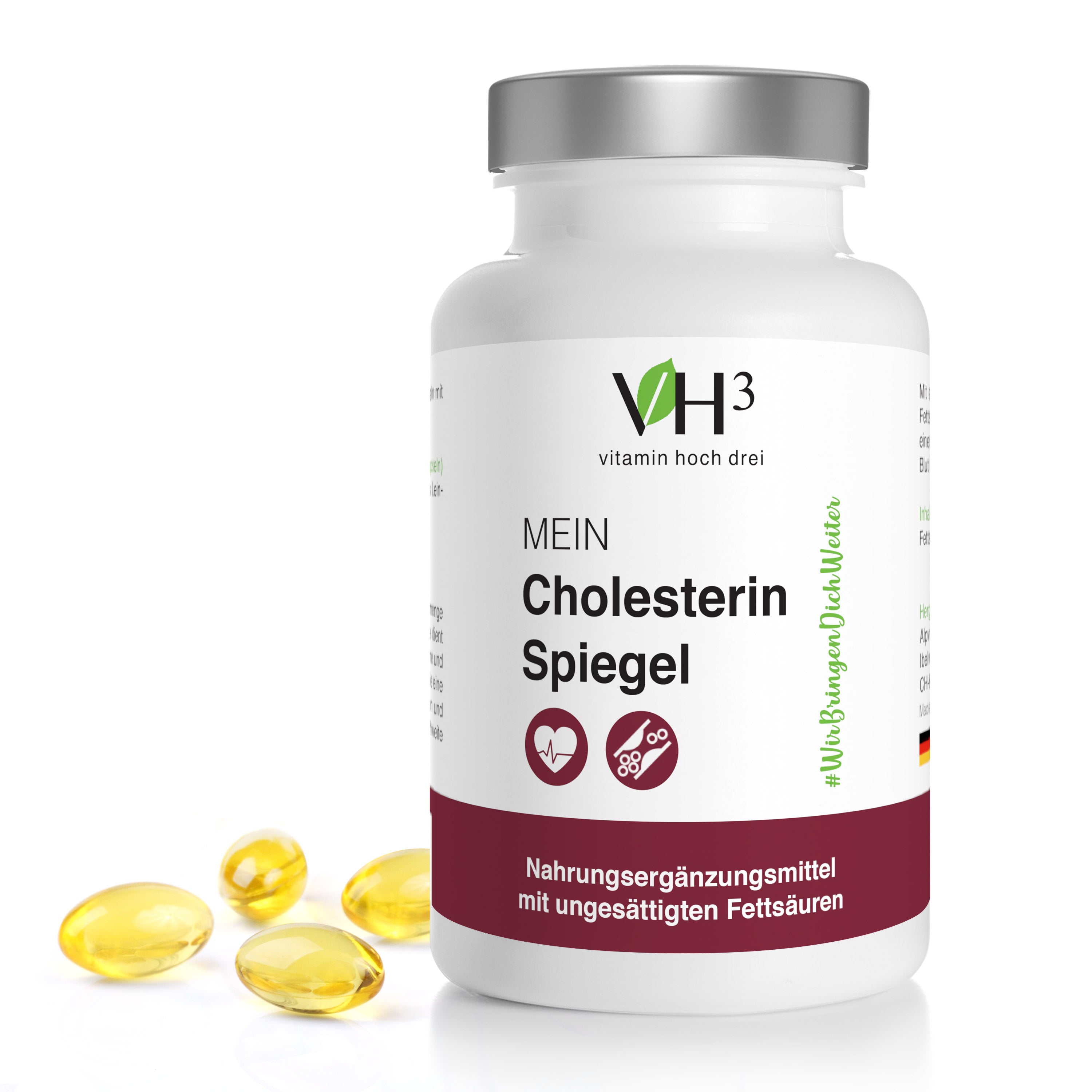 MEIN Cholesterin Spiegel mit Beta Glucan, Oleuropein, Acerola Extrakt und Amaranthmehl